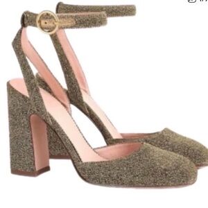 J. Crew Gold Glitter Heels